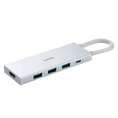 Adaptador Hub Usb-c Xiaomi 5 Em 1 Xmds05ym Branco Type-c HDMI 4k Usb 3.0 Pd 100w Portátil