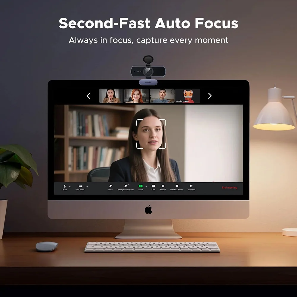 Imagem 2 de 5 do produto Webcam Ugreen Uhd 4k Usb-a/usb-c Com Microfone E Autofoco - Cm831