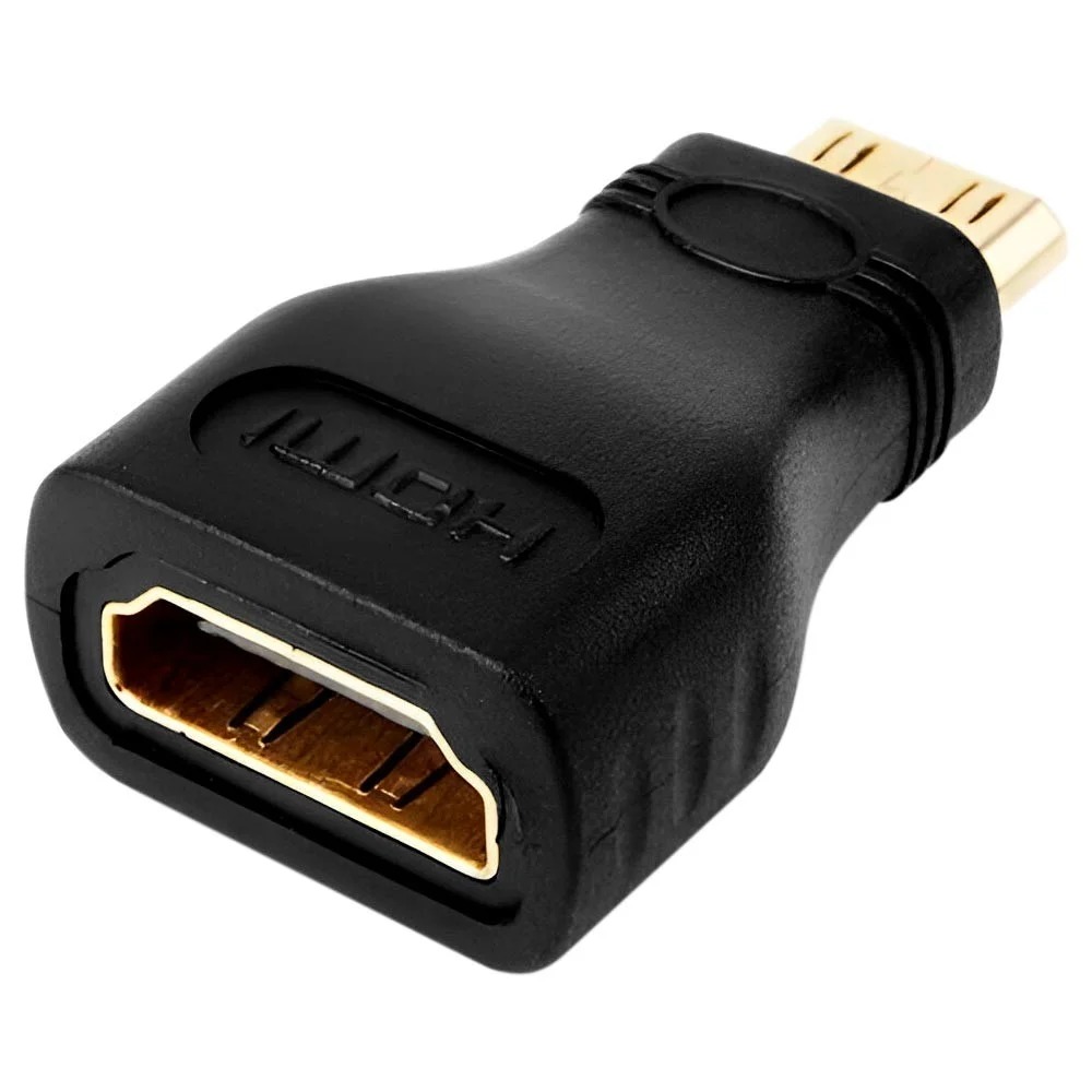 Imagem 3 de 3 do produto Adaptador Conversor HDMI Fêmea Para Mini HDMI Macho 1080p 4k Vídeo Áudio Alta Velocidade Dourado