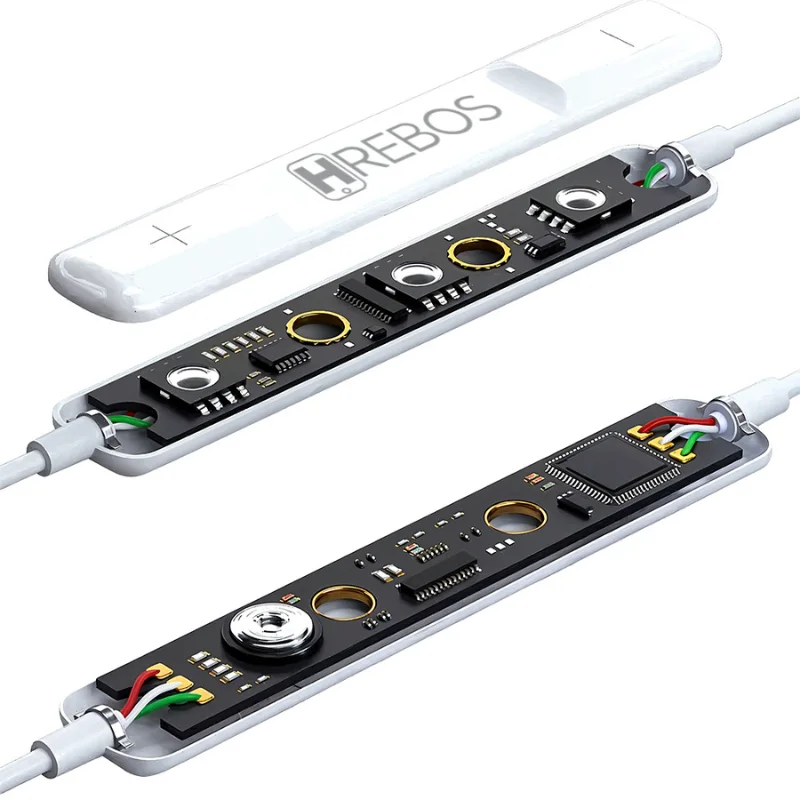 Imagem 4 de 5 do produto Fone De Ouvido Hrebos Fn-358 Com Microfone E Controle De Volume | Com Fio Branco | Headset P2 Para Celular, Smartphone