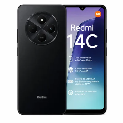 Smartphone Redmi 14c 128GB 4g Tela 6.88" Dual Chip – Tudo Em Caixa