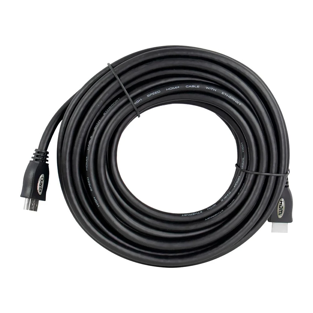 Imagem 2 de 3 do produto Cabo HDMI Quanta Qthdmi100 10 Metros 4k Ultra Hd Alta Velocidade Conectores Banhados Ouro Preto