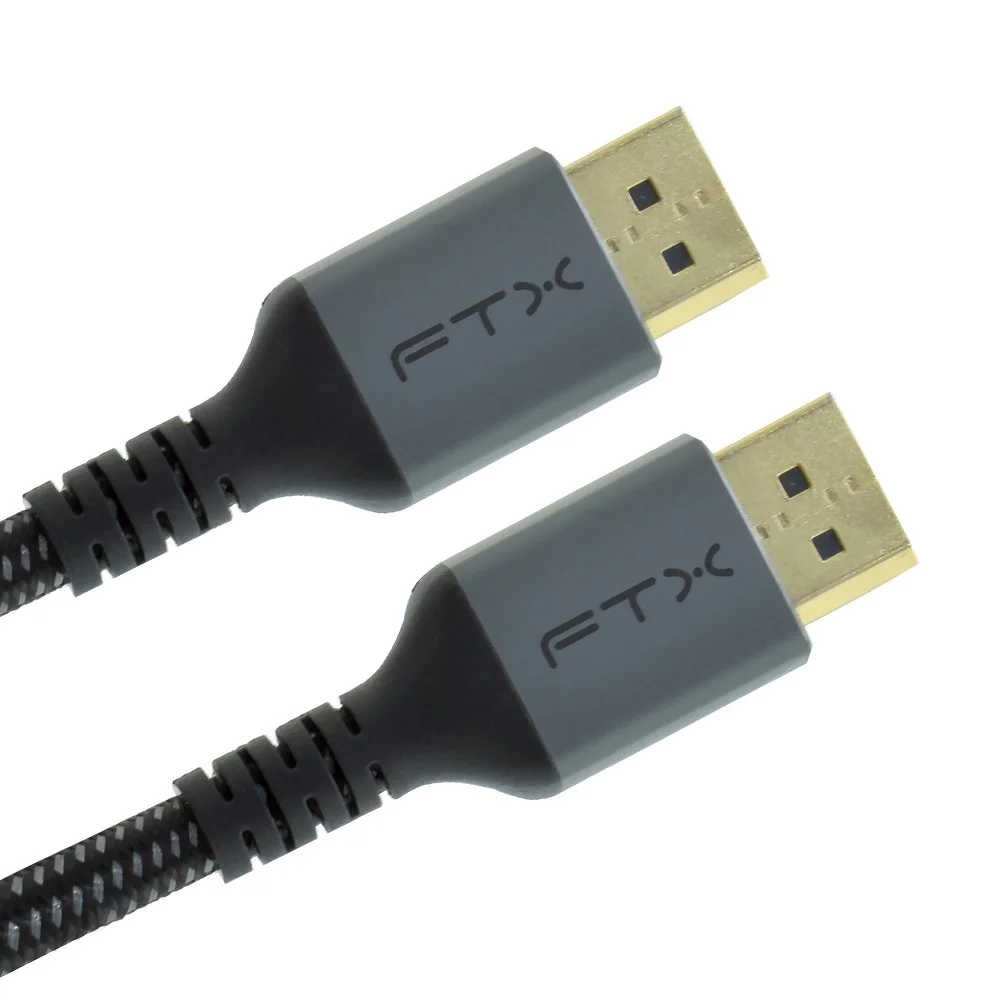 Imagem 3 de 3 do produto Cabo HDMI Ftx Ct-hd8k-ag5 8k 5 Metros 48GBps Ultra Hd 2.1 Conectores Dourados Preto Cinza