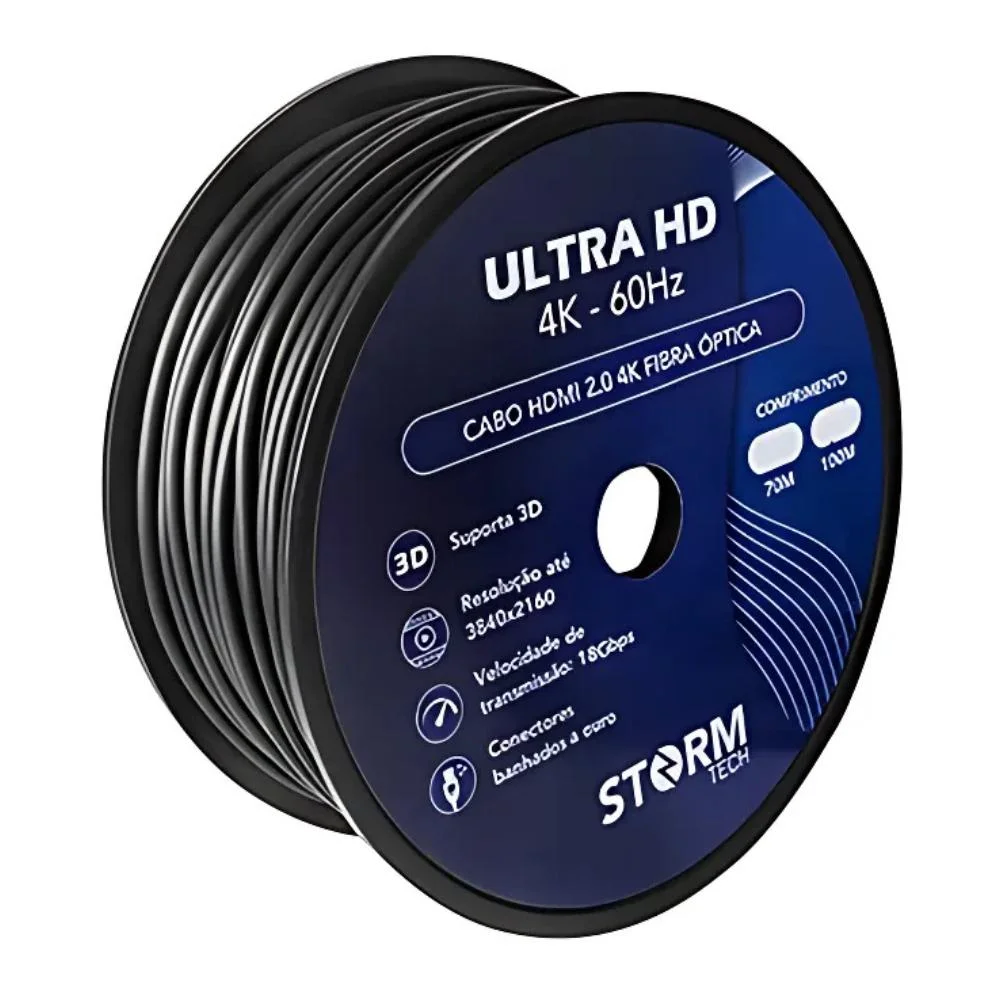Imagem 5 de 5 do produto Cabo HDMI Fibra Óptica Nwt 2.0 - 70m