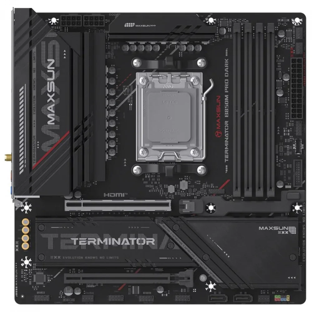 Imagem 2 de 4 do produto Placa Mãe Maxsun Terminator B850m Pro Dark Wifi, Chipset B850, Amd Am5, Matx, Ddr5