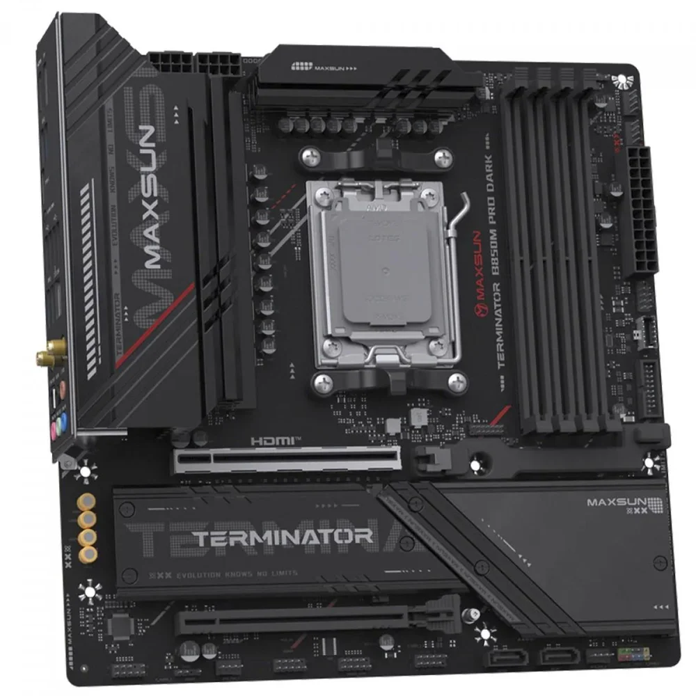 Imagem 3 de 4 do produto Placa Mãe Maxsun Terminator B850m Pro Dark Wifi, Chipset B850, Amd Am5, Matx, Ddr5