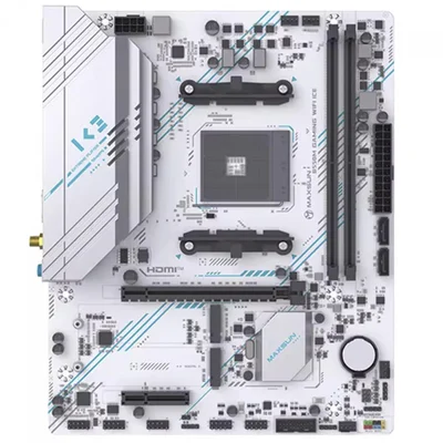 Placa Mãe Maxsun B550m Gaming Wifi Ice, Chipset B550, Amd Am4, Matx, Ddr4