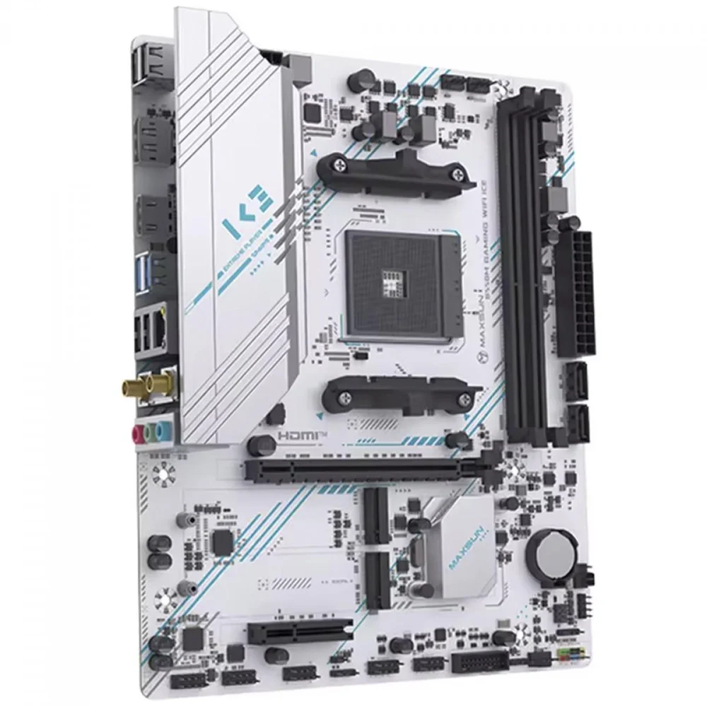 Imagem 2 de 4 do produto Placa Mãe Maxsun B550m Gaming Wifi Ice, Chipset B550, Amd Am4, Matx, Ddr4