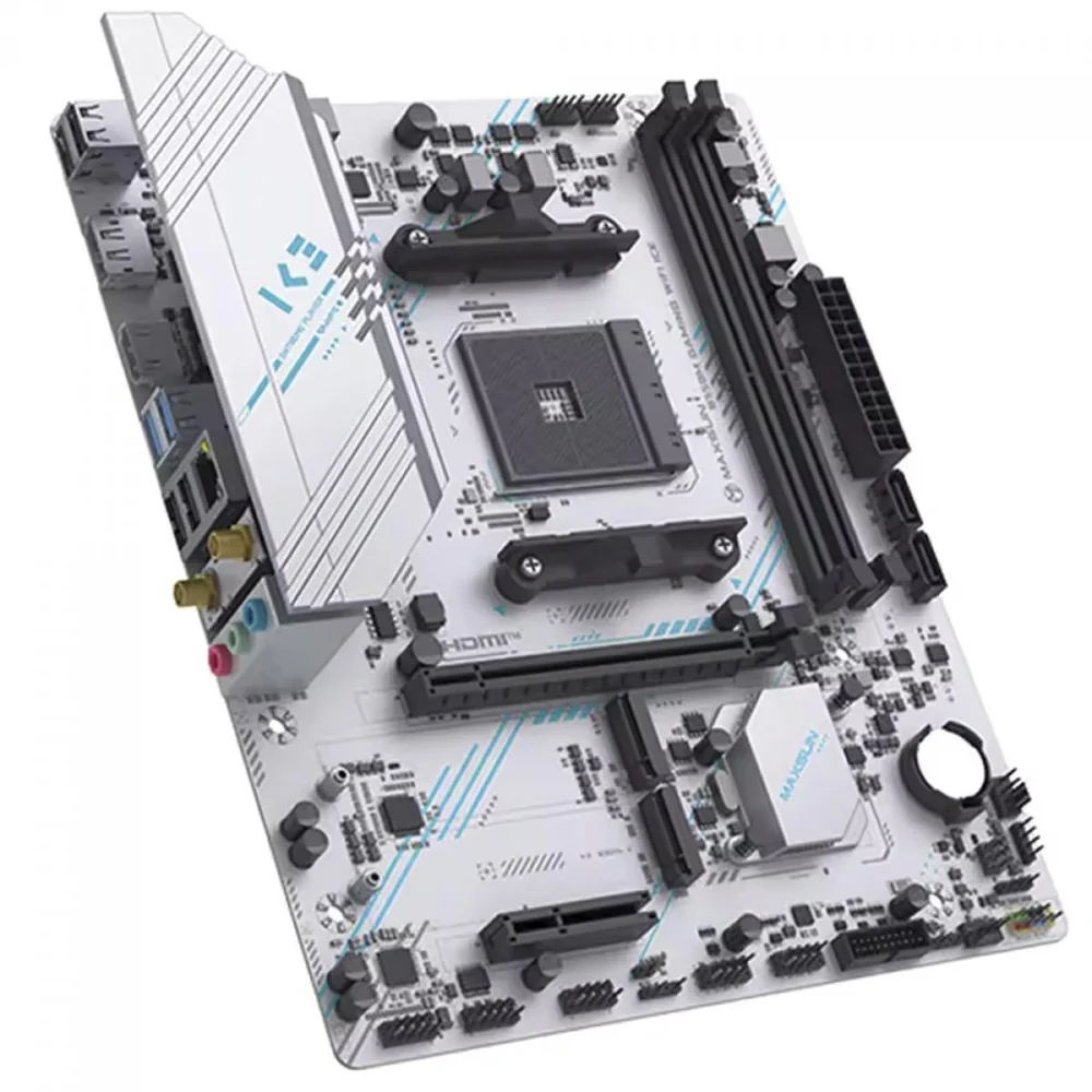 Imagem 4 de 4 do produto Placa Mãe Maxsun B550m Gaming Wifi Ice, Chipset B550, Amd Am4, Matx, Ddr4