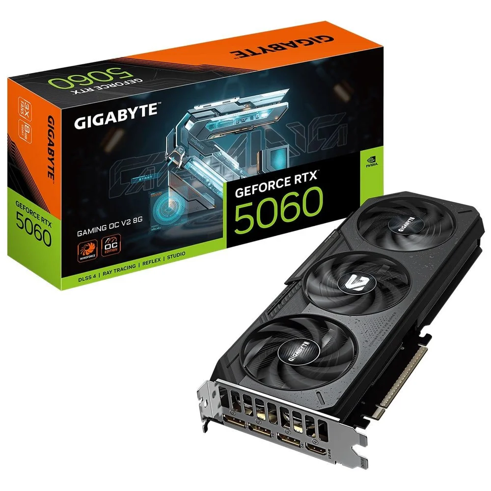 Placa De Vídeo Gigabyte Nvidia Geforce RTX 5060 Gaming Oc V2, 8GB, Gddr7, Dlss, Ray Tracing, Gv-n5060gaming Ocv2-8gd Placa De Vídeo Gigabyte Nvidia Geforce RTX 5060 Gaming Oc V2, 8GB, Gddr7, Dlss, Ray Tracing, Gv-n5060gaming Ocv2-8gd