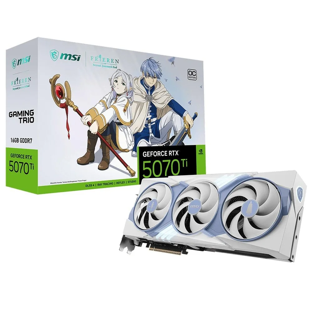 Placa De Vídeo Msi Nvidia Geforce RTX 5070 Ti Frieren Edition Oc, 16gb, Gddr7, Dlss, Ray Tracing, 912-v531-682 Placa De Vídeo Msi Nvidia Geforce RTX 5070 Ti Frieren Edition Oc, 16gb, Gddr7, Dlss, Ray Tracing, 912-v531-682