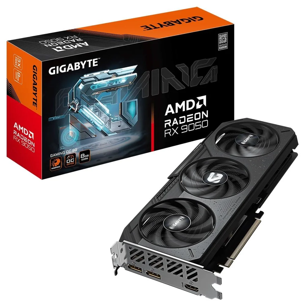 Placa De Vídeo Gigabyte Amd Radeon Rx 9050 Gaming Oc, 8GB, Gddr6, Fsr, Ray Tracing, Gv-r9050gaming Oc-8gd