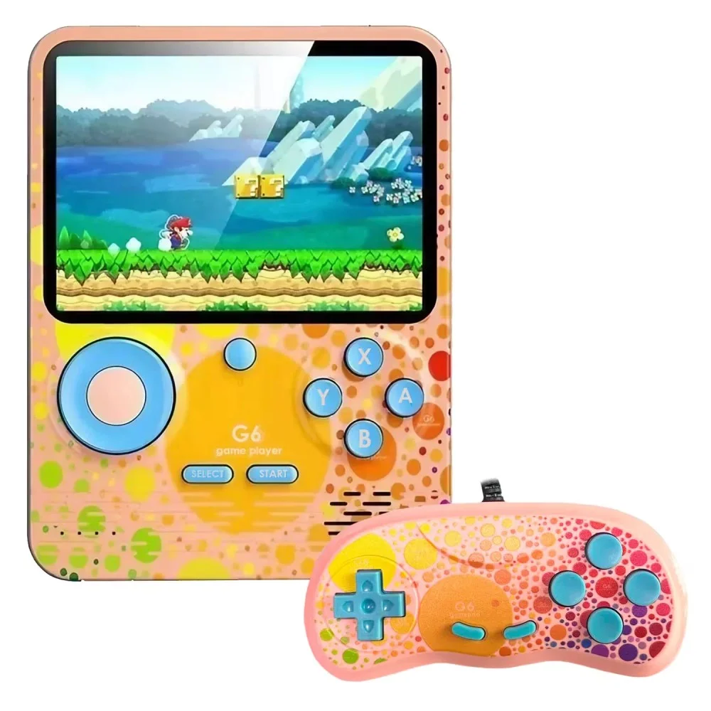 Imagem 1 de 4 do produto Console Portátil Game Box G6 Power Bank 666 Jogos Clássicos Tela Colorida Bateria Recarregável Rosa
