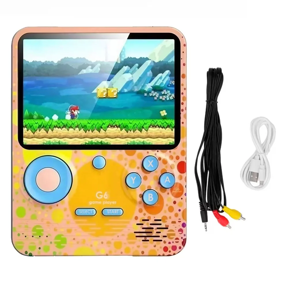 Imagem 3 de 4 do produto Console Portátil Game Box G6 Power Bank 666 Jogos Clássicos Tela Colorida Bateria Recarregável Rosa