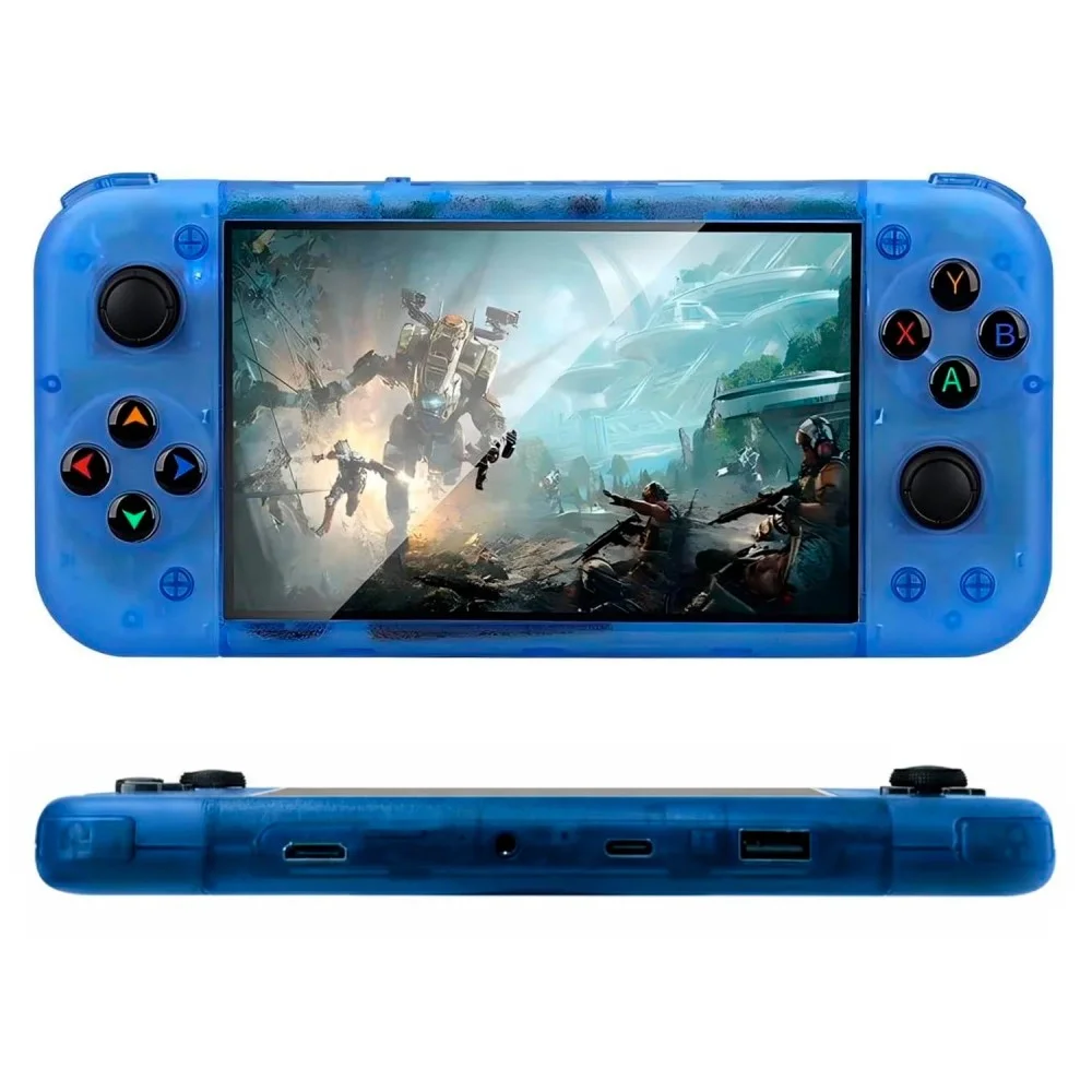 Console Portátil Anbernic Rg50xx 64gb Tela 5.0 " 15000 Jogos Retrô Azul Transparente Wi-fi HDMI
