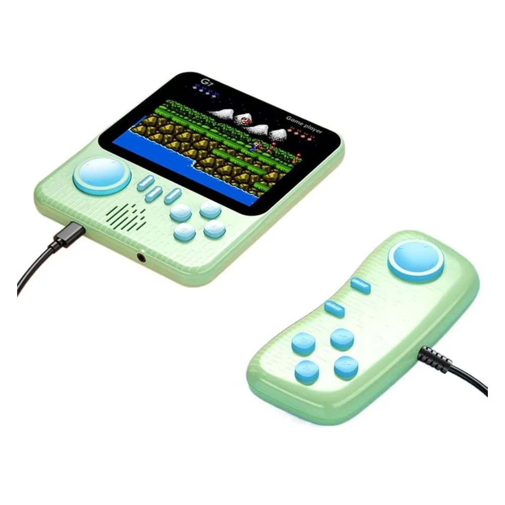 Console Portátil Game Box G7 666 Jogos Retrô Cor Verde Tela Colorida Bateria Recarregável Nostalgia