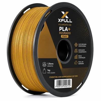 Filamento Pla+ Dourado 1,75mm Alta Precisão Impressão 3d