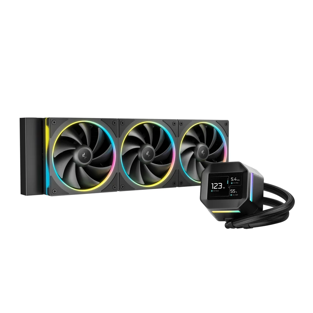 Imagem 4 de 5 do produto Water Cooler 360mm Deepcool Lm360, ARGB, Display 2.4", Black - R-lm360-bkdmmc-1