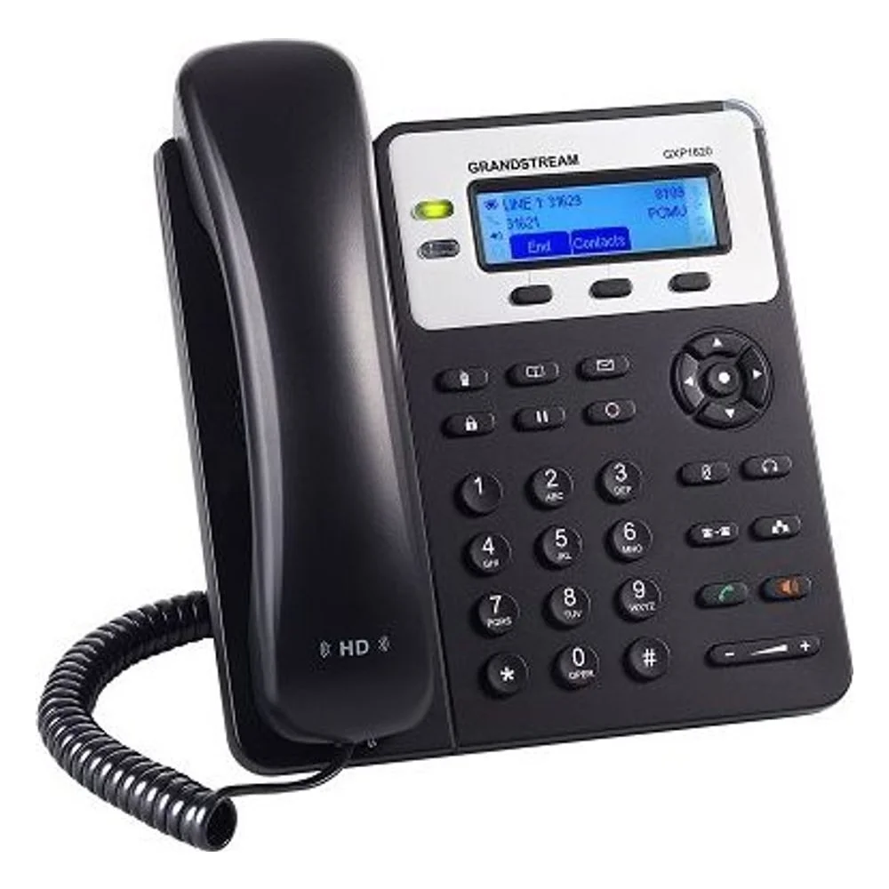 Telefone Ip Grandstream Gxp1620 2 Linhas Sip Áudio Hd Poe Display Lcd Empresarial Preto Anatel