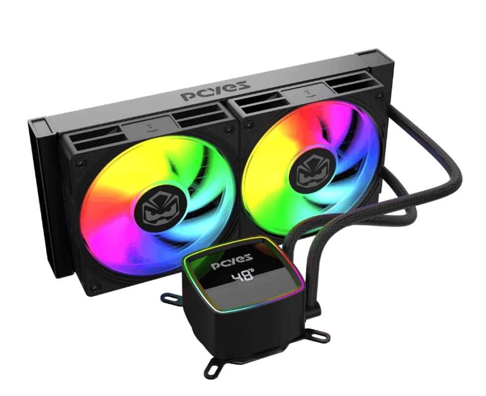 Water Cooler PCyes Duley 240mm Black Vulcan ARGB 240mm Com Display - Tdp 285w - Wcdly240bv