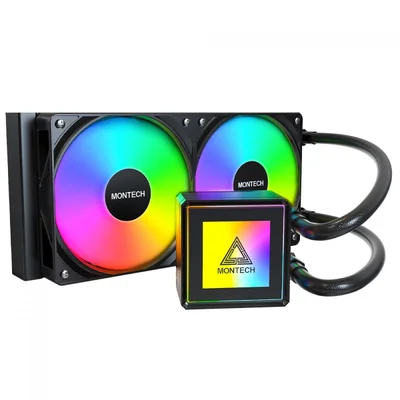 Water Cooler Montech Pureflow ARGB, 240mm, Intel-amd, Preto