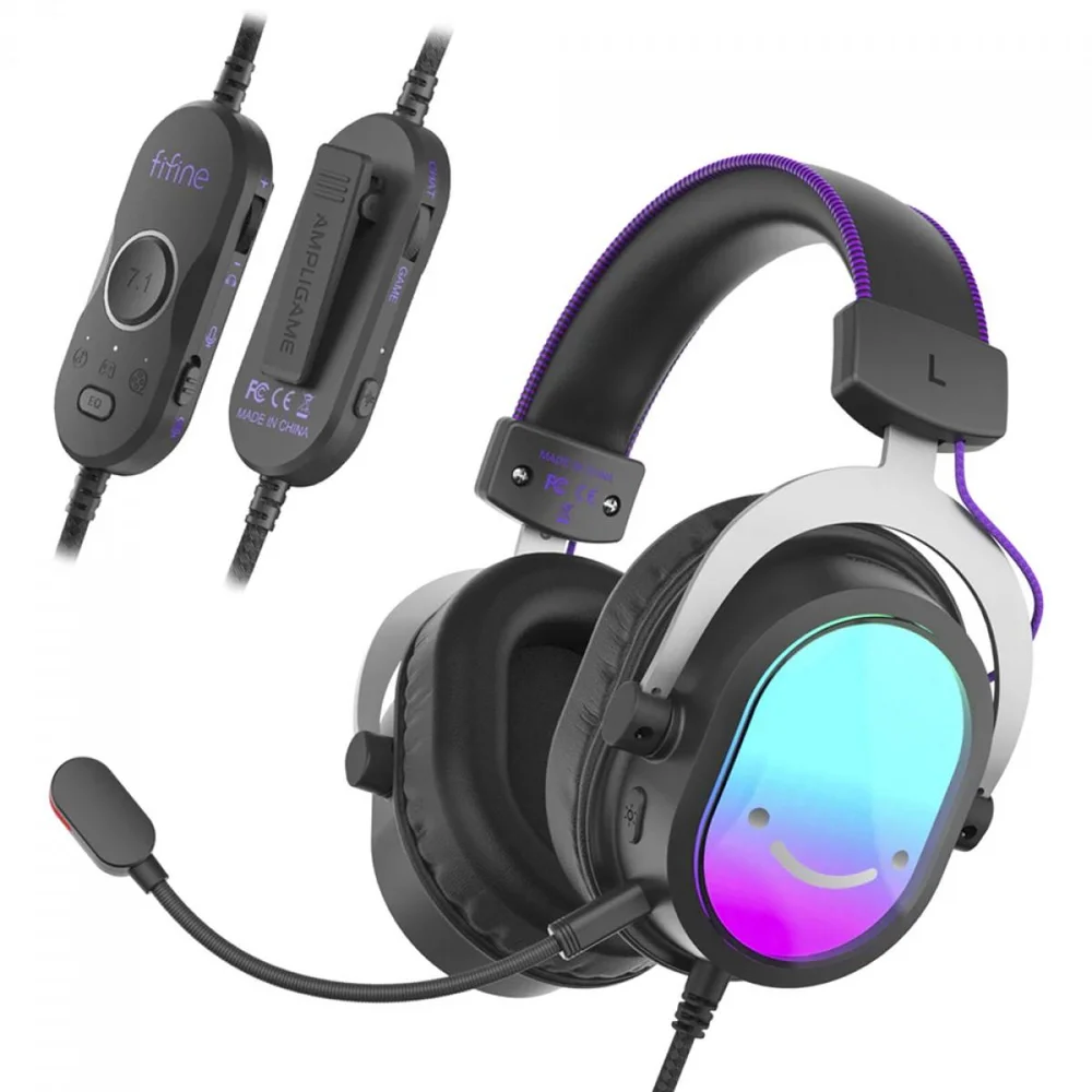 Imagem 3 de 3 do produto Headset Gamer Fifine Ampligame H16, 7.1 Surround, RGB, Usb, Black
