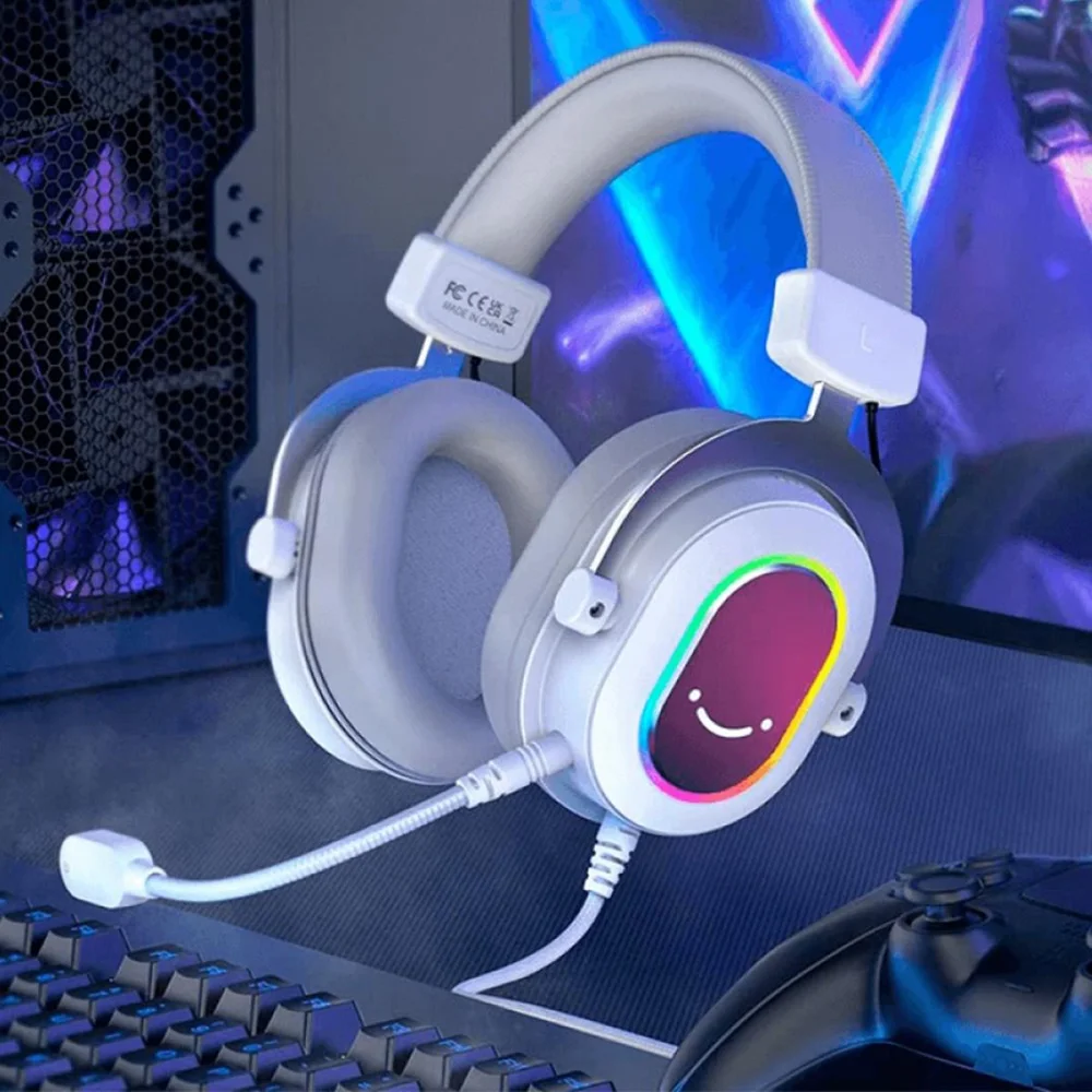 Imagem 3 de 5 do produto Headset Gamer Fifine H6w, 7.1 Surround, Drivers De 50mm, RGB, Usb, White