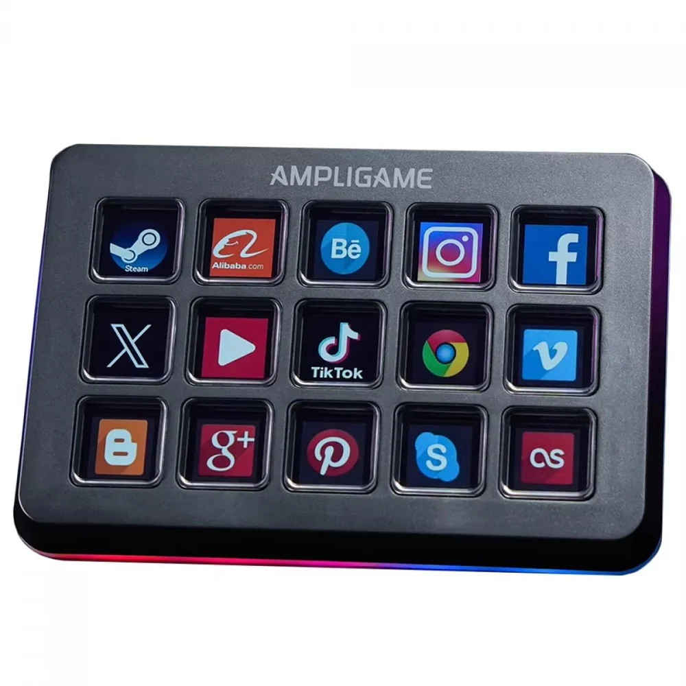 Imagem 3 de 5 do produto Mesa Controladora Fifine Ampligame D6, 15 Teclas, RGB, Preto