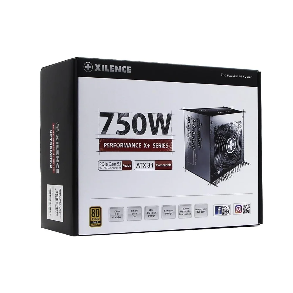 Imagem 2 de 5 do produto Fonte Xilence Xn173 | Xp750mr9.2, 750w, 80 Plus Gold, Pfc Ativo, Semi-modular, Preto