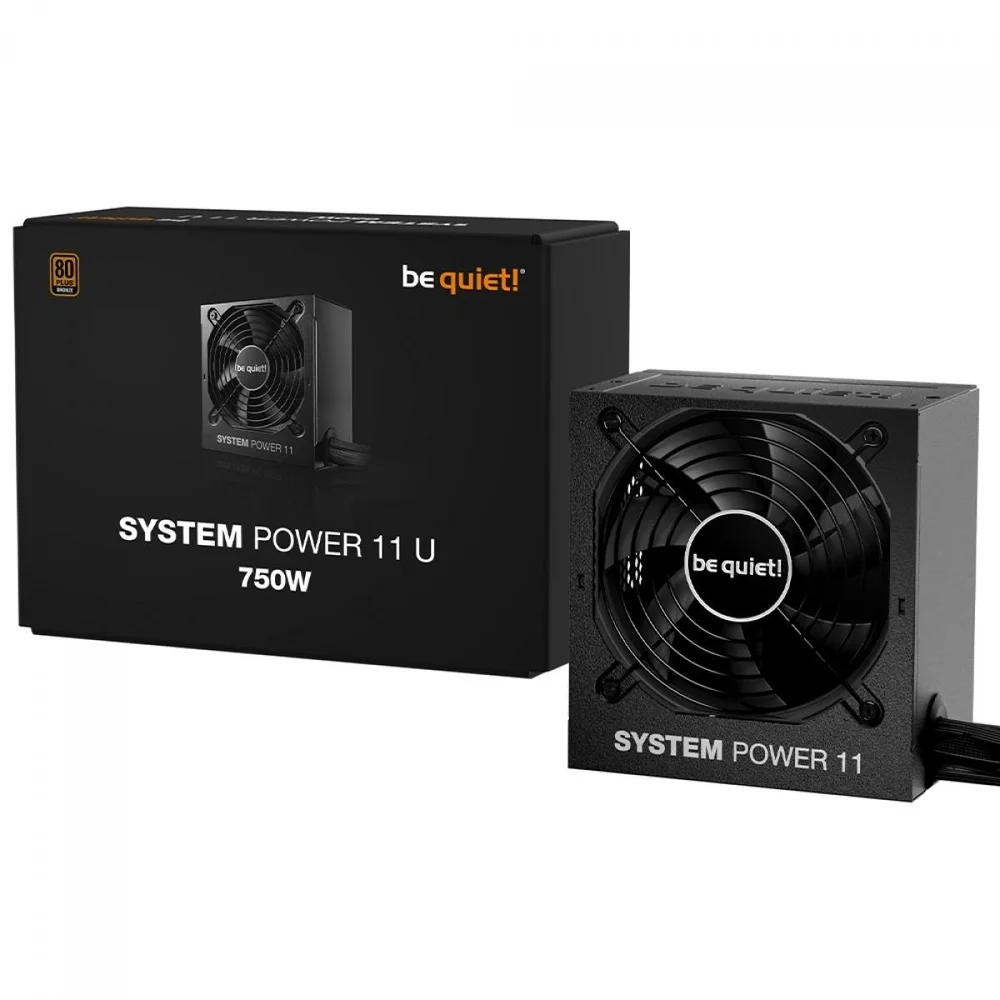 Fonte Be Quiet System Power 11 U, 750w, 80 Plus Bronze, Atx 3.1, Pfc Ativo, Preto, Bp919br