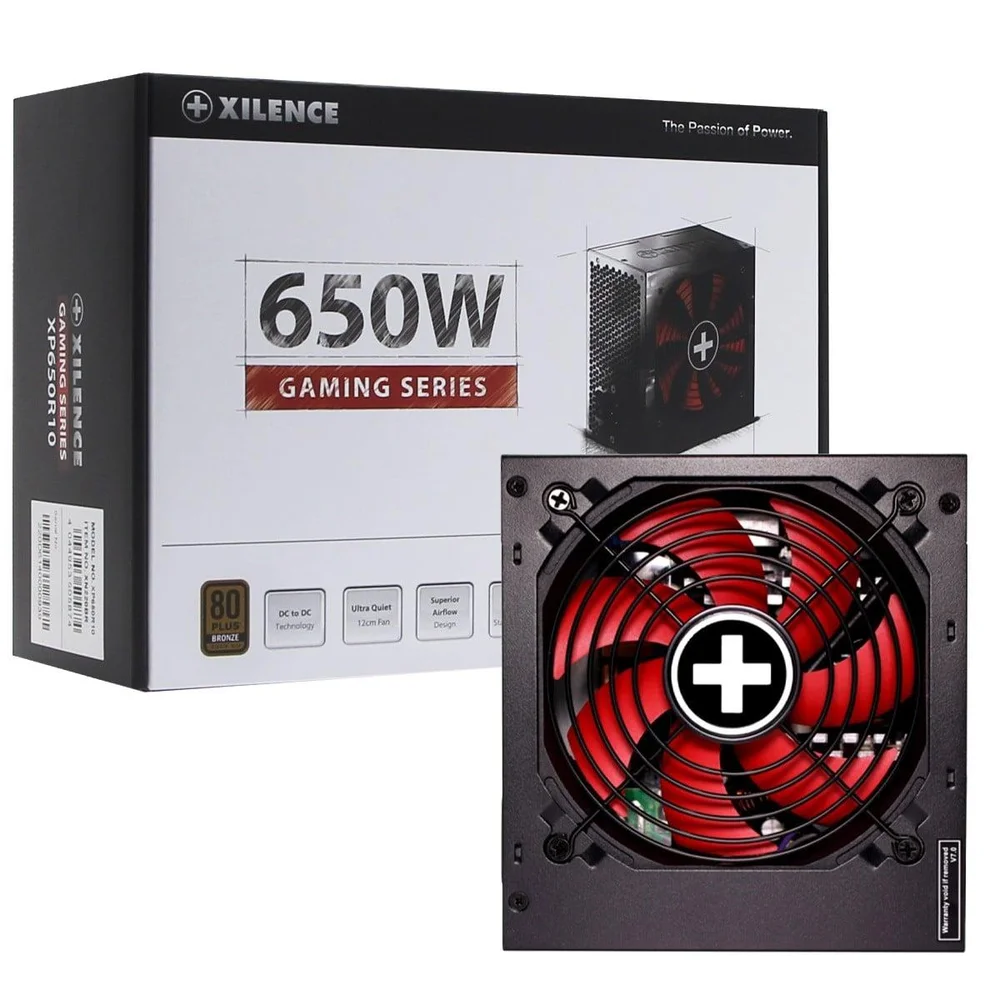 Fonte Xilence Xn220br Xp650r10 Br, 650w, 80 Plus Bronze, Pfc Ativo, Preto