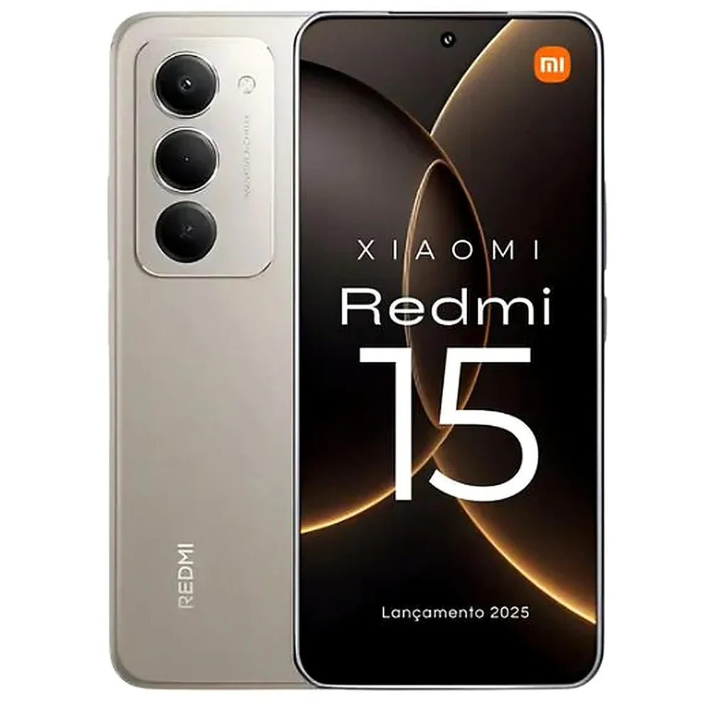 Smartphone Xiaomi Redmi 15 4G 8GB RAM 256GB Preto Tela 6,9" 144Hz Câmera 50MP Bateria 7000mAh NFC