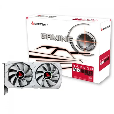 Placa De Vídeo Biostar Radeon RX 580 2048SP White, 8GB GDDR5, PCie 3.0, 256 Bit, HDMI, DVI, Displayport