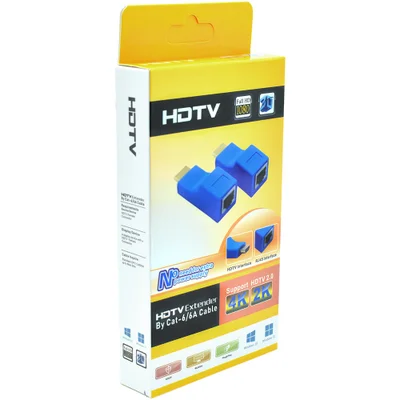 Adaptador Extensor HDMI Rj45 30m Cabo De Rede Cat6 Cat5e 1080p Full Hd Extender Vídeo Áudio Sem Perdas