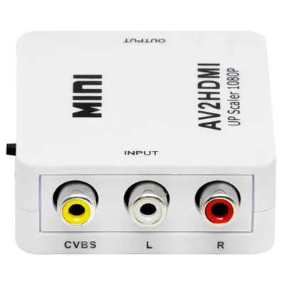Adaptador Conversor HDMI Para Av Full Hd 1080p HDMI Rca Av2hdmi Branco Áudio Vídeo Tv Antiga Dvd Ps3