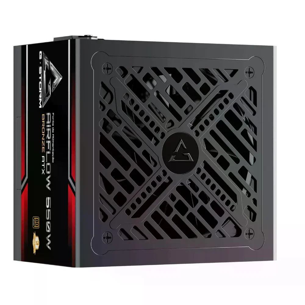 Imagem 2 de 5 do produto Fonte G-storm Airflow, 550w, 80 Plus Bronze, Pfc Ativo, Teclab, Fgs-550-ba