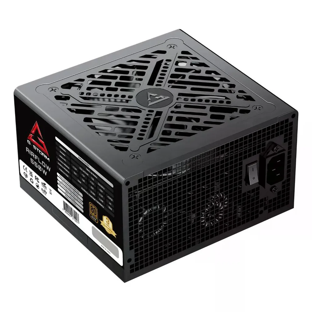 Imagem 3 de 5 do produto Fonte G-storm Airflow, 550w, 80 Plus Bronze, Pfc Ativo, Teclab, Fgs-550-ba