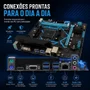 Placa Mãe Aitek Amd A520 Am4 Ryzen 3000 4000 5000 Ddr4 64gb M.2 Nvme HDMI Vga Lan Gigabit Micro-atx