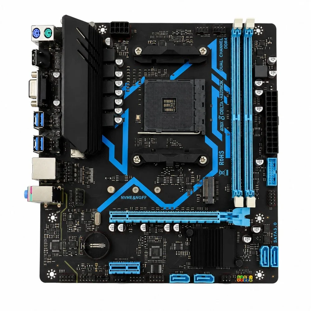 Placa Mãe Aitek Amd A520 Am4 Ryzen 3000 4000 5000 Ddr4 64gb M.2 Nvme HDMI Vga Lan Gigabit Micro-atx Placa Mãe Aitek Amd A520 Am4 Ryzen 3000 4000 5000 Ddr4 64gb M.2 Nvme HDMI Vga Lan Gigabit Micro-atx