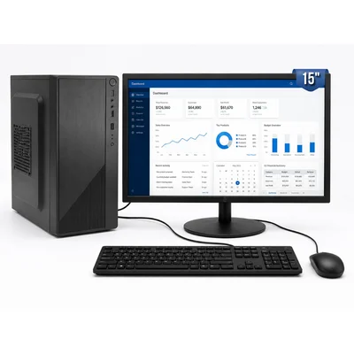 Cpu PC Computador Completo i5, 4gb, SSD 120GB, Barato + Kit + Monitor 15 WINDOWS