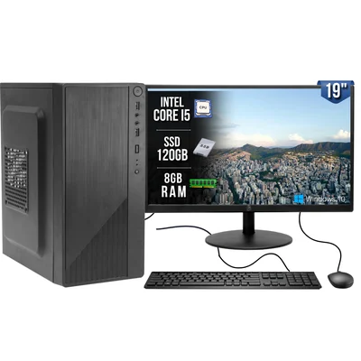 Computador Completo Intel i5, 8GB, 120GB Monitor 19 + Kit WINDOWS