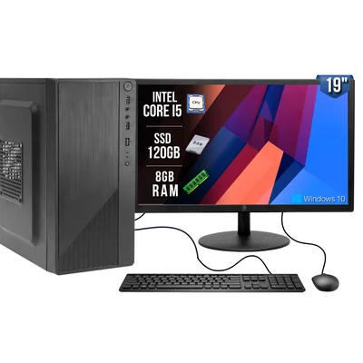 Cpu Micro Completo Core i5, 8GB Ddr3, SSD 120GB WINDOWS Monitor + Kit