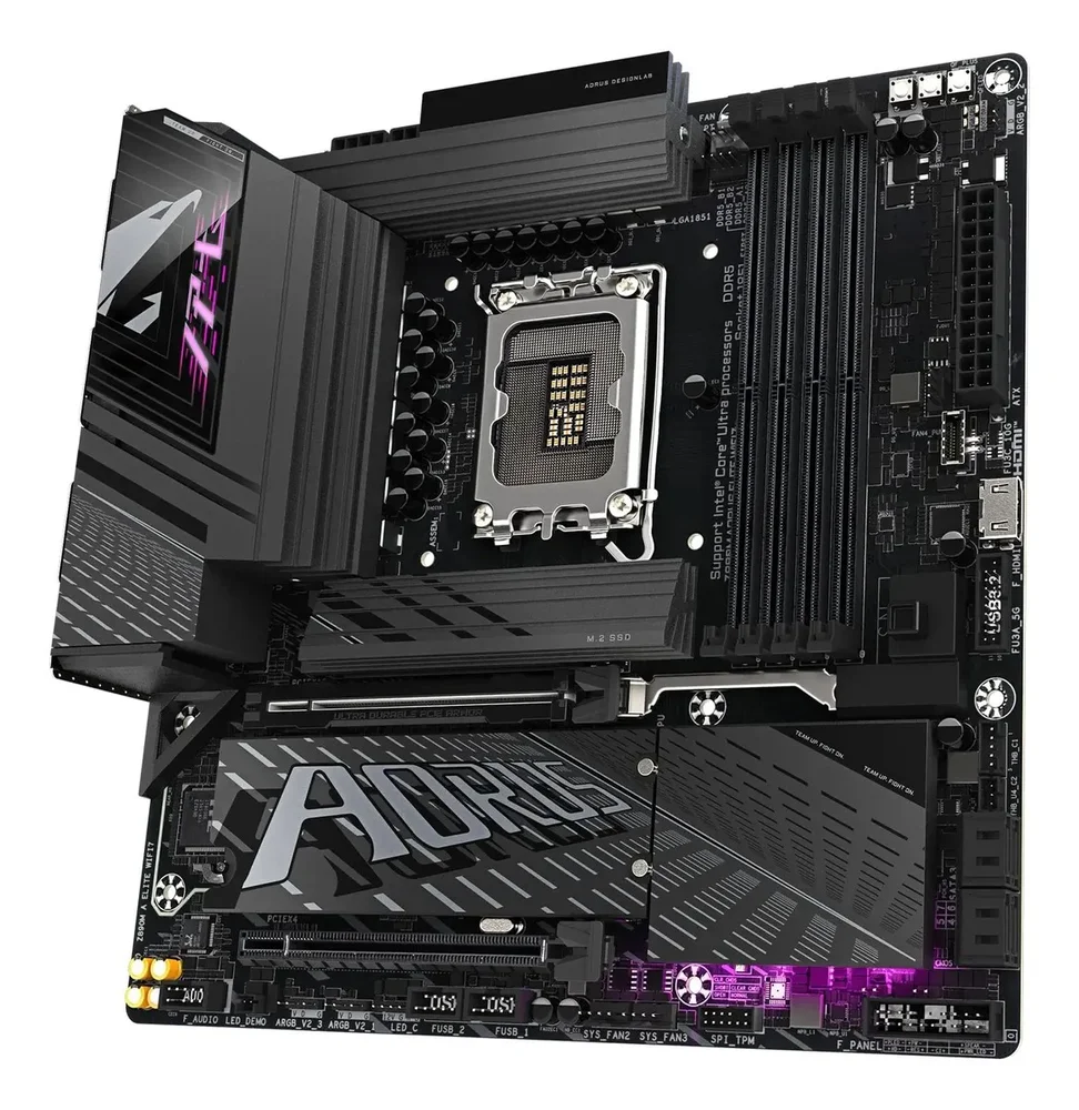 Placa Mae Gigabyte Z890m Aorus Elite Wifi 7 (LGA  1851/4xDDR5/usb4 Typec/hdmi/dp/m.2/2.5gbe)