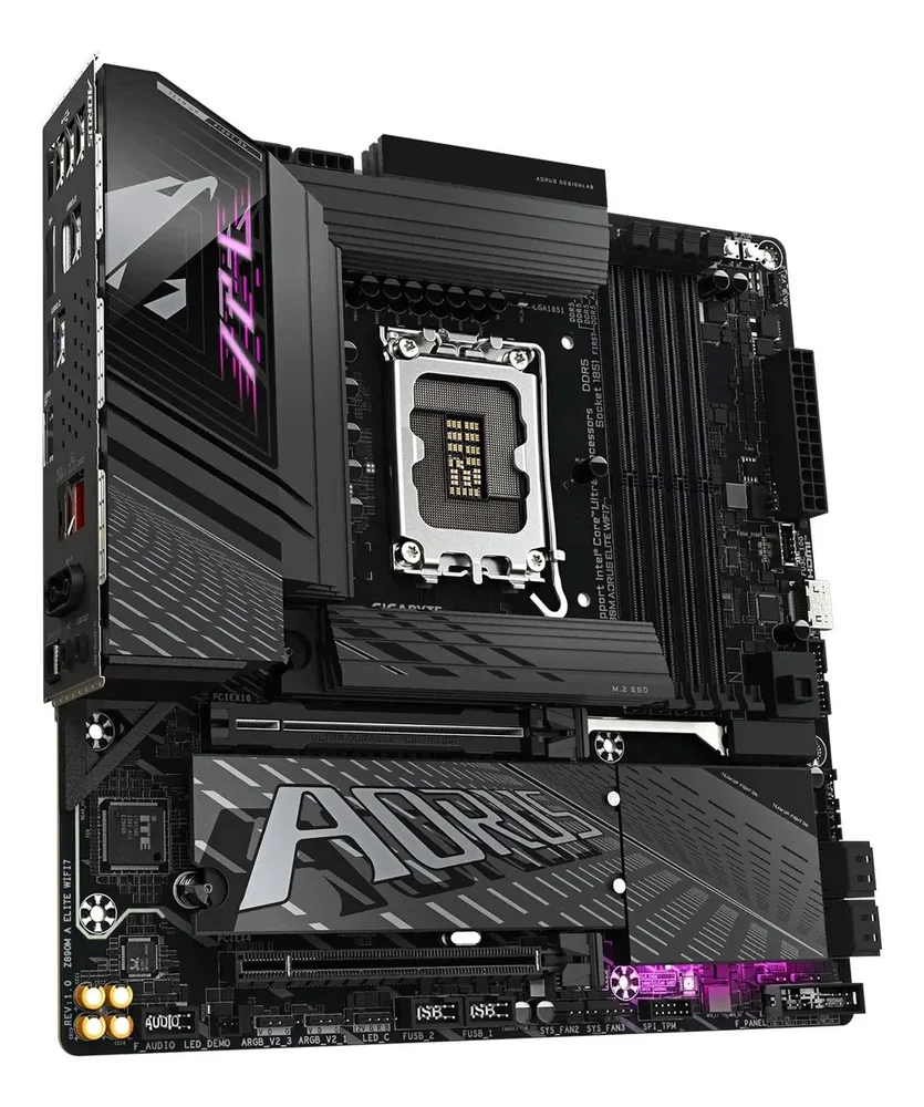 Placa Mae Gigabyte Z890m Aorus Elite Wifi 7 (LGA  1851/4xDDR5/usb4 Typec/hdmi/dp/m.2/2.5gbe)