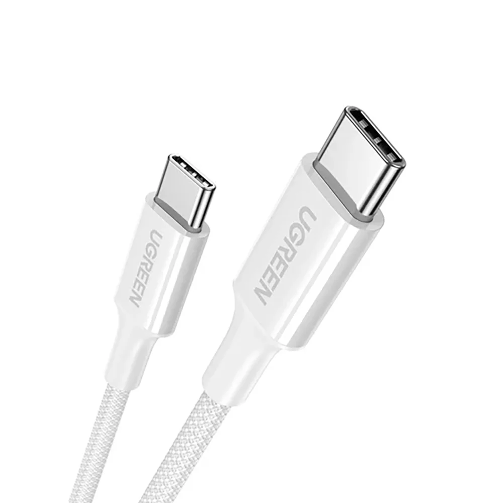 Imagem 2 de 2 do produto Cabo De Dados Ugreen Usb-c Para Usb-c Nylon Trancado 1m 3a 60w L501 Branco - 35218