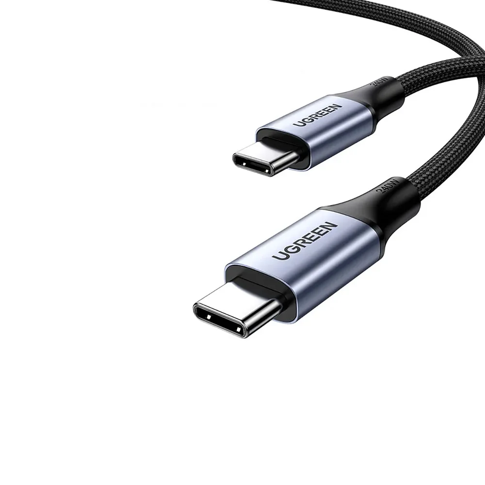 Imagem 2 de 2 do produto Cabo De Dados Ugreen Usb-c Para Usb-c Nylon Trancado 1m 5a 240w Us535 Preto - 15311