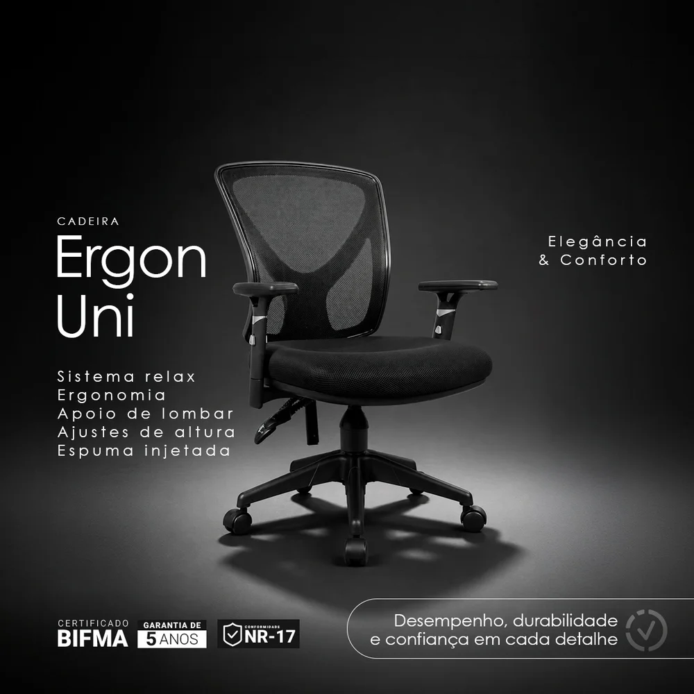Imagem 4 de 5 do produto Cadeira De Escritório Diretor Corporativa Oficial Ergon Uni