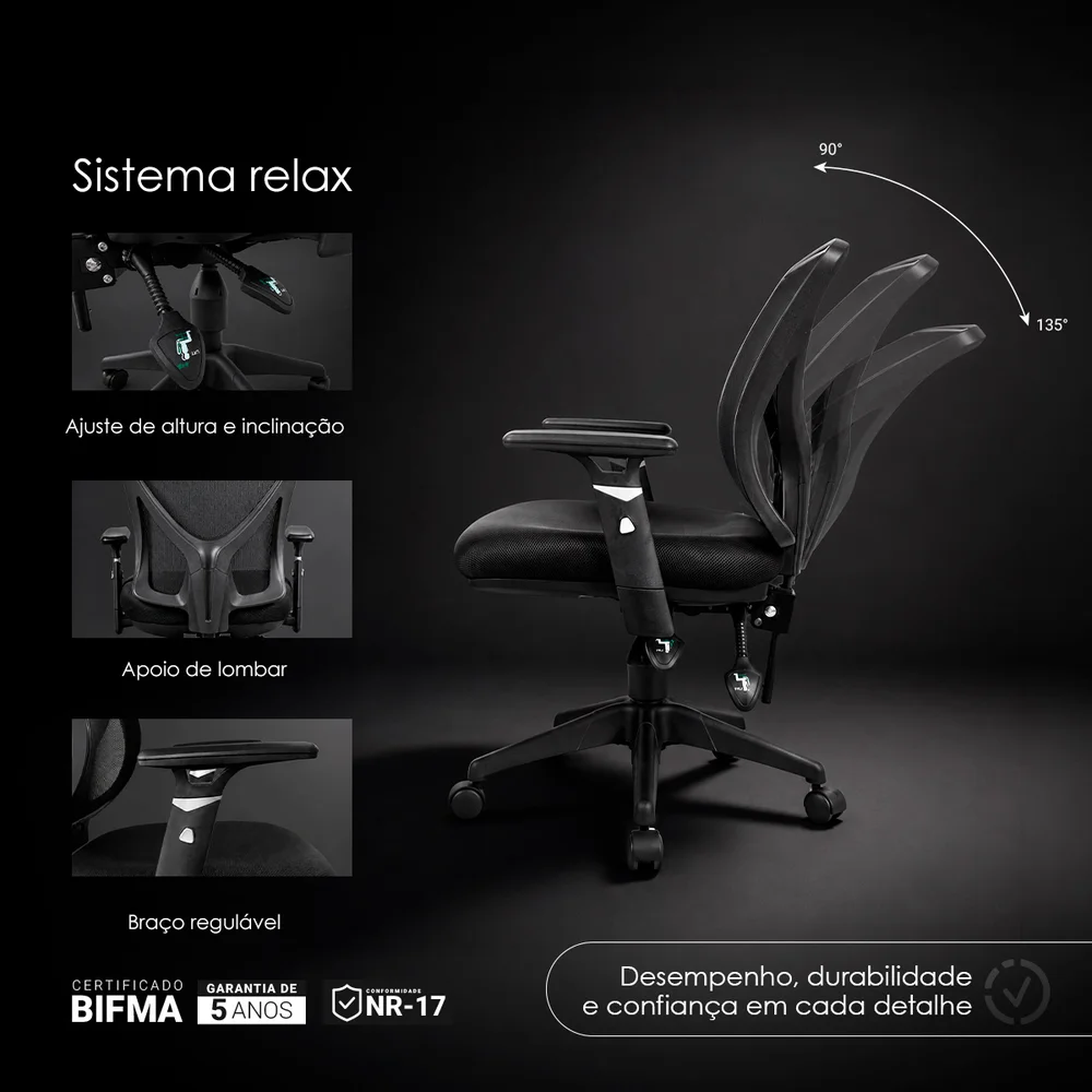 Imagem 5 de 5 do produto Cadeira De Escritório Diretor Corporativa Oficial Ergon Uni