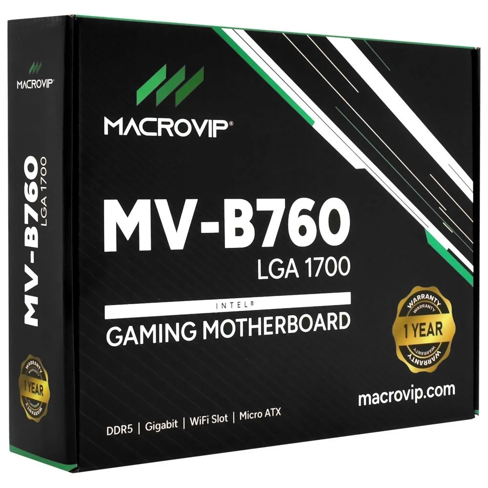 Placa Mãe Macrovip Mv-b760 Socket LGA 1700 Ddr5 Vga HDMI Micro Atx PCi Express 4.0 Usb 3.2 Desktop
