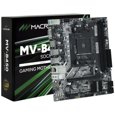 Placa Mãe Macrovip Mv-b450 Socket Am4 Ddr4 Vga HDMI Micro-atx Gamer M.2 Nvme Usb 3.0